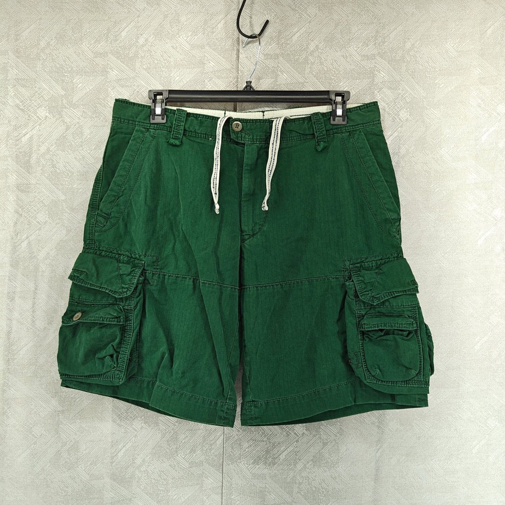 Vintage Polo Ralph Lauren Cargo Shorts Men 36 Green Military Drawstring Gorpcore